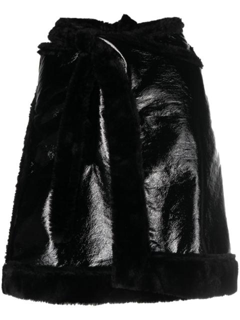 OTTOLINGER patent-finish A-line skirt