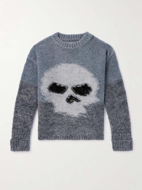 Metallic Intarsia-Knit Sweater