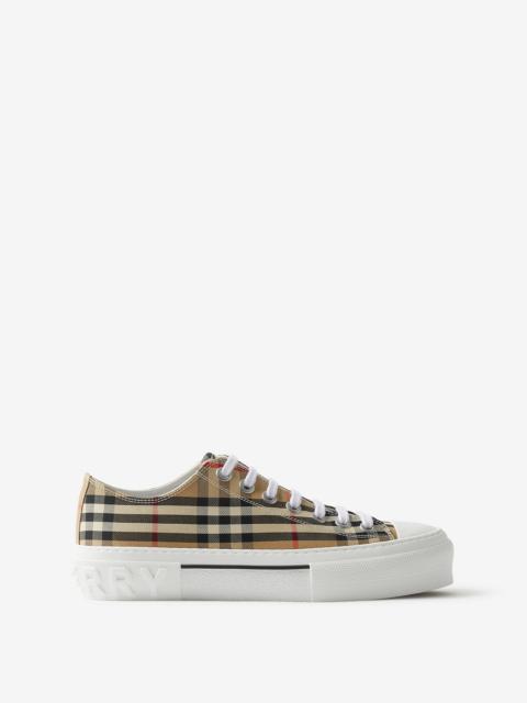 Vintage Check Cotton Sneakers