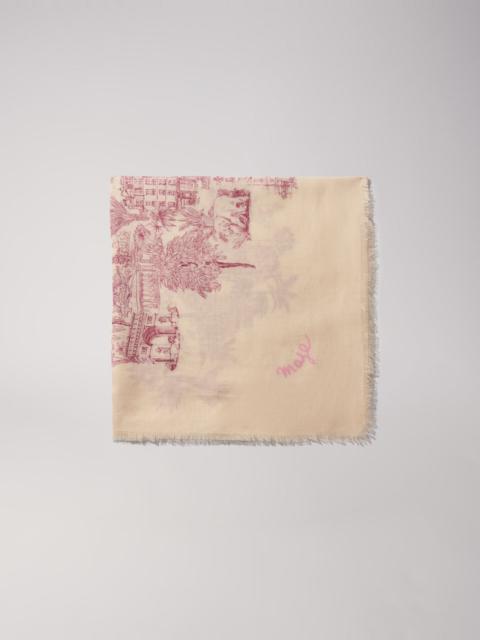 maje Patterned cashmere blend scarf