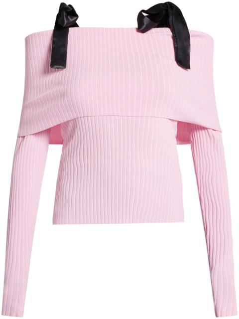 ROTATE off-shoulder strap sweater