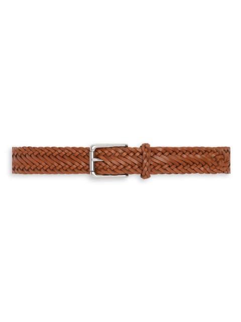 Ralph Lauren Men's Woven Leather Belt - Rl Brown