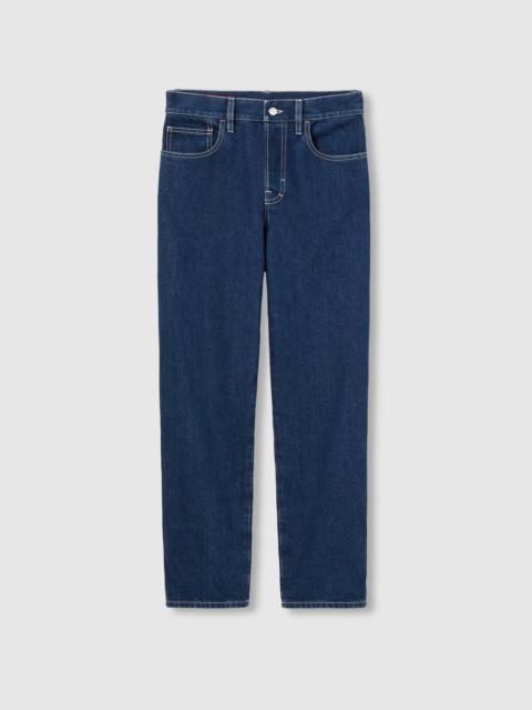 GUCCI Slim cropped fit lasered denim pants