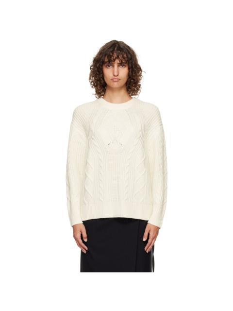 Loulou de Saison Off-White Silva Cable Knit Sweater