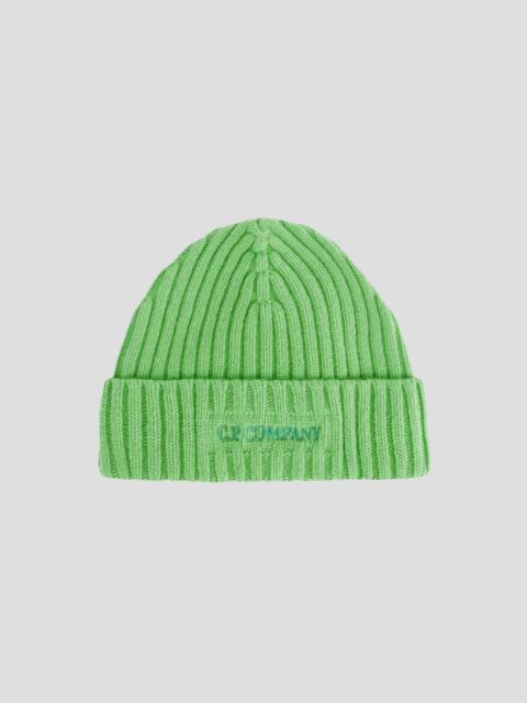 C.P. Company Lambswool Logo Beanie