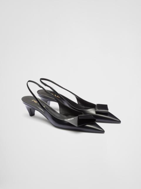 Prada Brushed leather slingback pumps