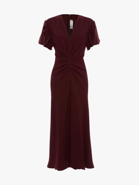 Eve Midi Dress In Cinnabar Red