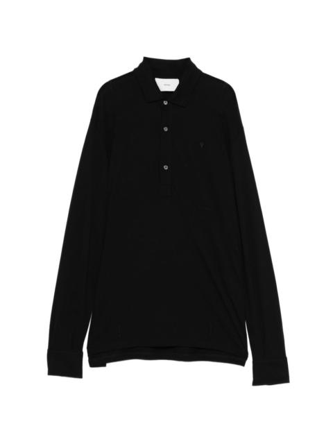 SETCHU logo-embroidered long-sleeve polo shirt