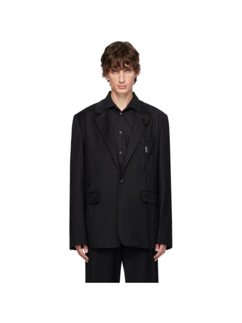 Black Thor Asymmetric Tailored Blazer