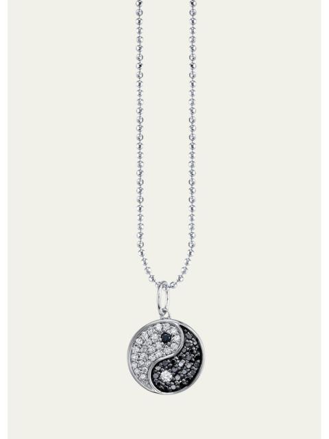 SYDNEY EVAN Ying Yang 14K Gold Black & White Diamond Charm Necklace