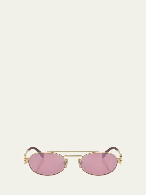 Miu Miu Logo Metal Aviator Sunglasses