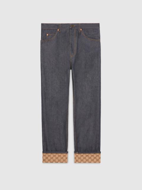 GUCCI Denim pant with cuffs