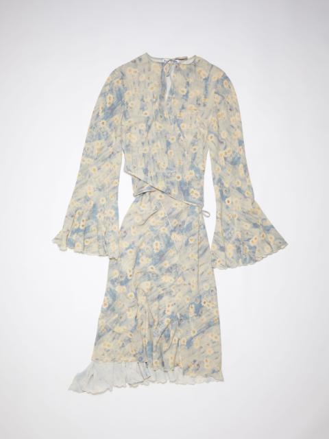 Acne Studios Printed wrap dress - Blue/beige