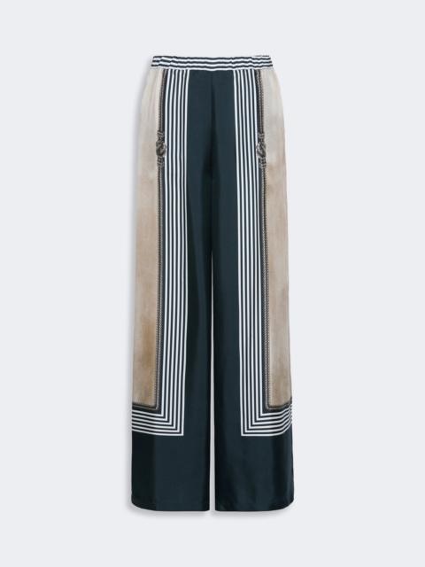 Max Mara CARABO Wide-fit printed silk trousers - ULTRAMARINE