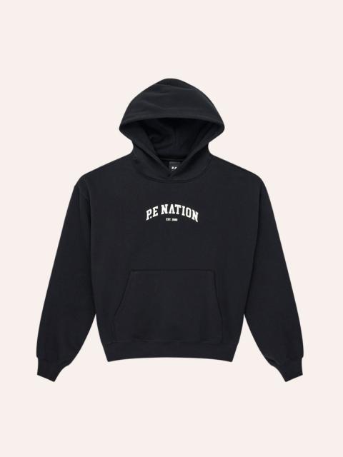 P.E NATION LEGACY 2.0 OVERSIZED HOODIE IN BLACK & WHISPER WHITE