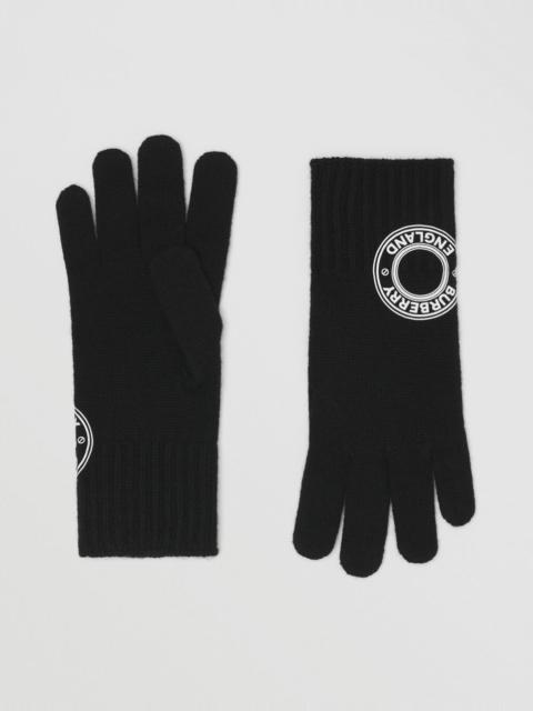 Burberry Logo Graphic Cashmere Blend Gloves