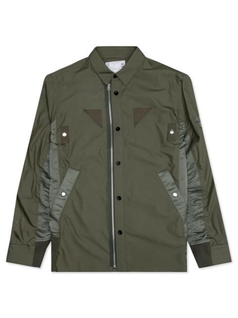 sacai SACAI COTTON WEATHER SHIRT - KHAKI