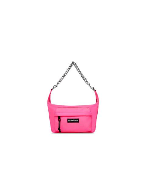 BALENCIAGA Raver Medium Bag With Chain in Fluo Pink