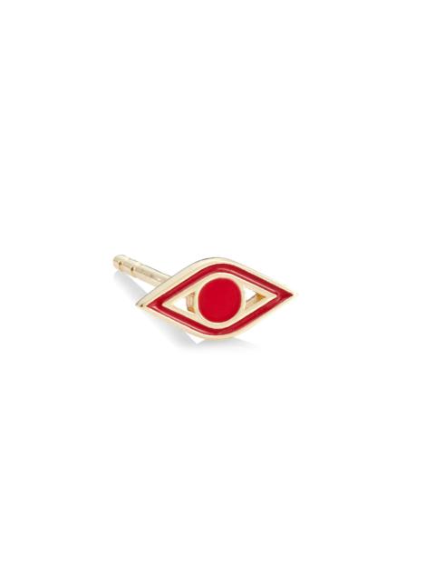 SYDNEY EVAN Women's 14K Yellow Gold & Enamel Mini Evil Eye Stud Earring - Red