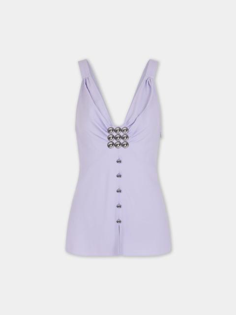 rabanne DINH VAN X RABANNE LILAC TOP WITH SILVER JEWEL EMBELLISHMENTS