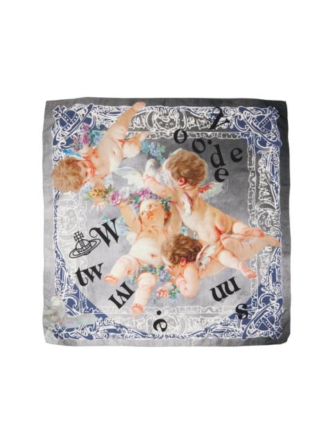 Vivienne Westwood Gray Spring Cherub Square Scarf