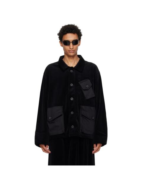 Y-3 Black Vevet Corduroy Utility Blouson Jacket