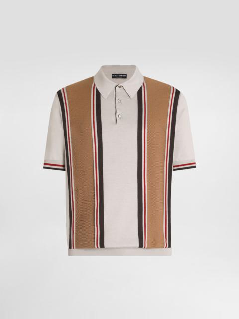 Dolce & Gabbana Satin silk polo shirt