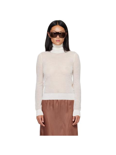 MM6 Maison Margiela White & Beige Front Back Pullover Turtleneck