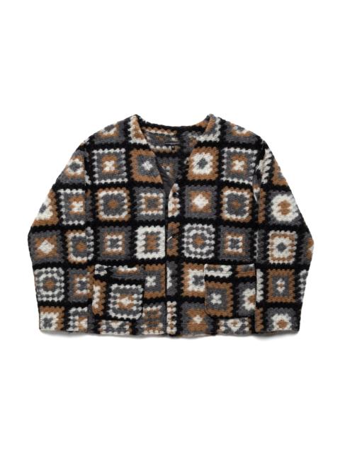 Engineered Garments Knit Cardigan Wool Poly Chenille - White/Black