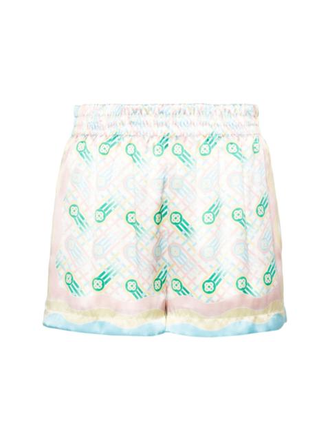 CASABLANCA Ping Pong-print silk shorts