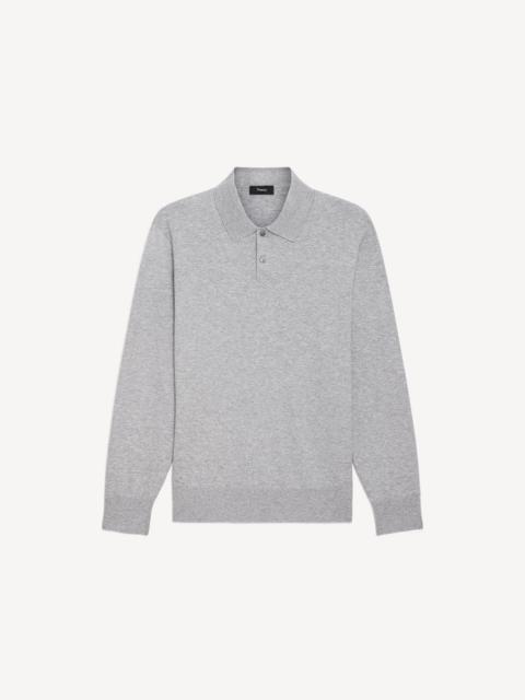 Theory Goris Long-Sleeve Polo Shirt in Light Bilen