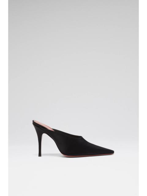 Amina Muaddi FELICIA MULE 100 BLACK SATIN