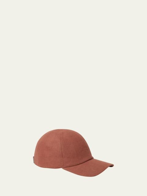Loro Piana Men's Ivy Linen Six-Panel Baseball Cap