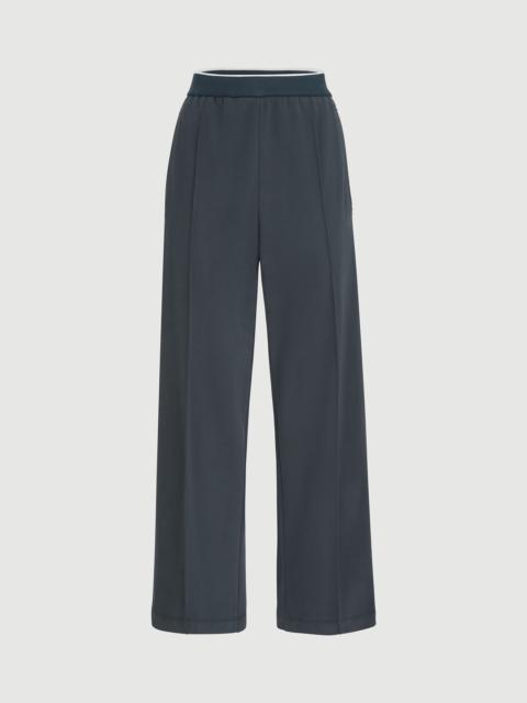 Brunello Cucinelli Cotton smooth French terry track trousers