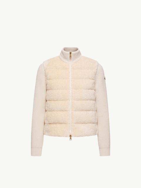 Moncler Padded Teddy & Wool Zip-Up Cardigan