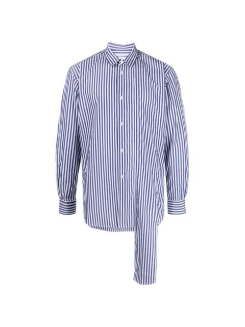 striped layered cotton shirt