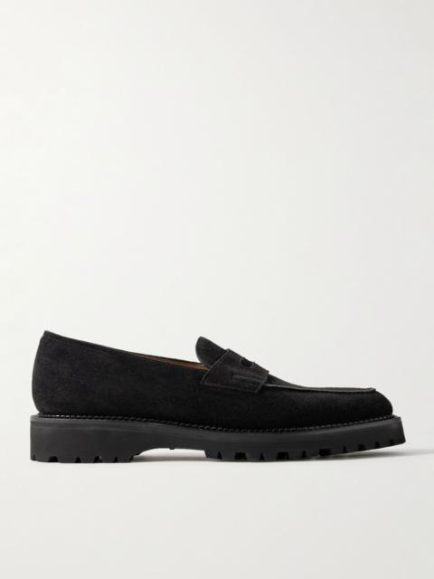John Lobb Lopez New Standard Suede Penny Loafers Black