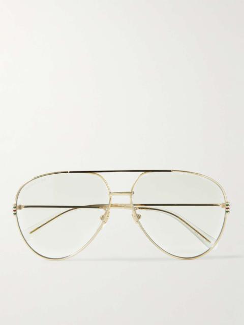 Aviator-Style Gold-Tone Sunglasses