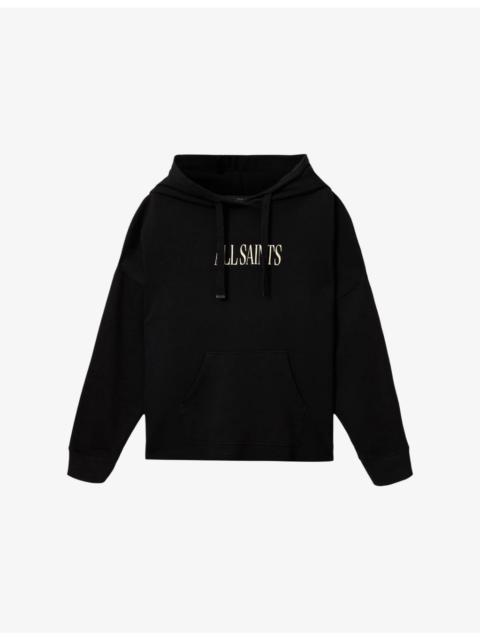 ALLSAINTS Etie Branded-Print Cotton-Jersey Hoody