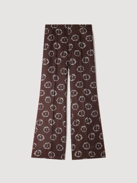 Sandro FLORAL-PRINT FLOWY TROUSERS