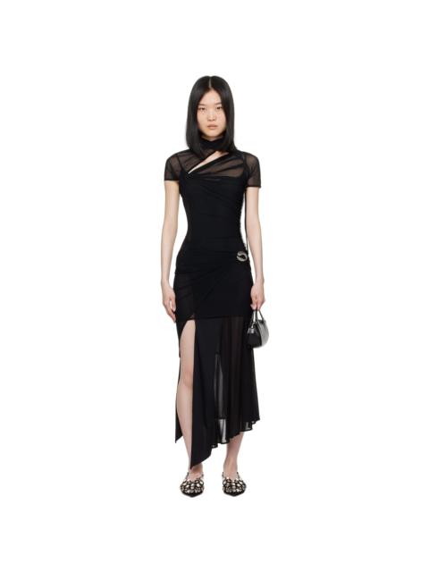COPERNI Black Asymmetric Draped Minidress