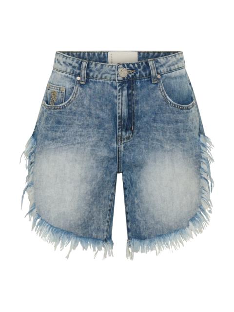 ONE TEASPOON Frankies Low Waist Long Length Denim Shorts - Sunset Blue