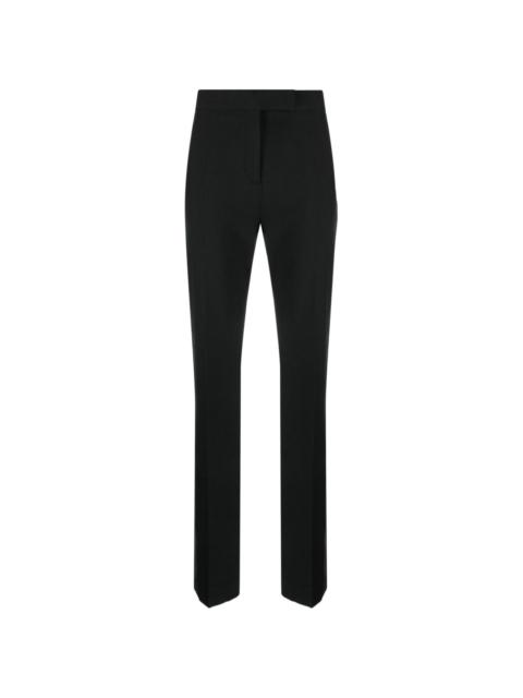 straight-leg silk-blend trousers