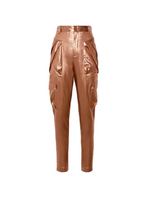 LAPOINTE Metallic Silk Tapered Utility Pant