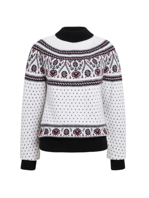KHAITE Women's Guy Cashmere Fair Isle-Style Sweater - Ivory Red Multi