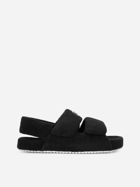 Terrycloth sandals with logo tag