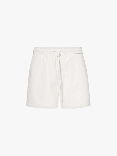Amil drawstring waist faux-leather shorts