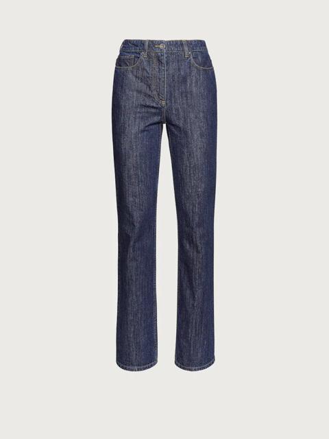 FERRAGAMO FLARED JEAN WITH NAPPA POCKETS