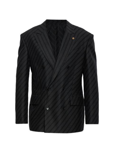 VERSACE pinstriped double-breasted blazer
