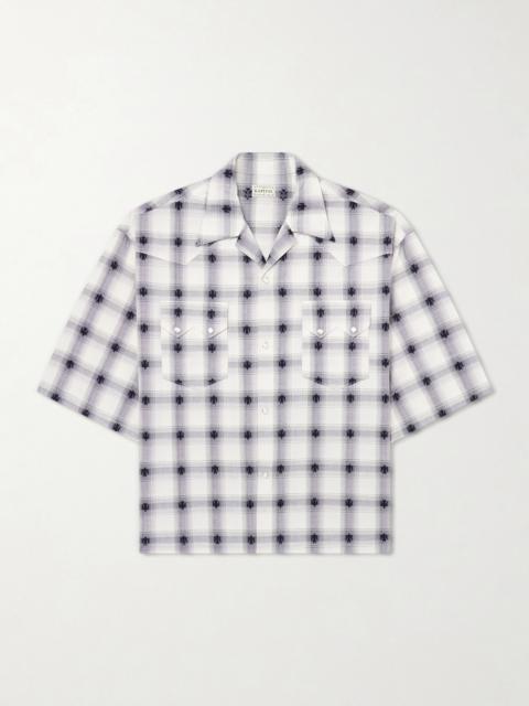 Kapital Camp-Collar Checked Cotton Western Shirt